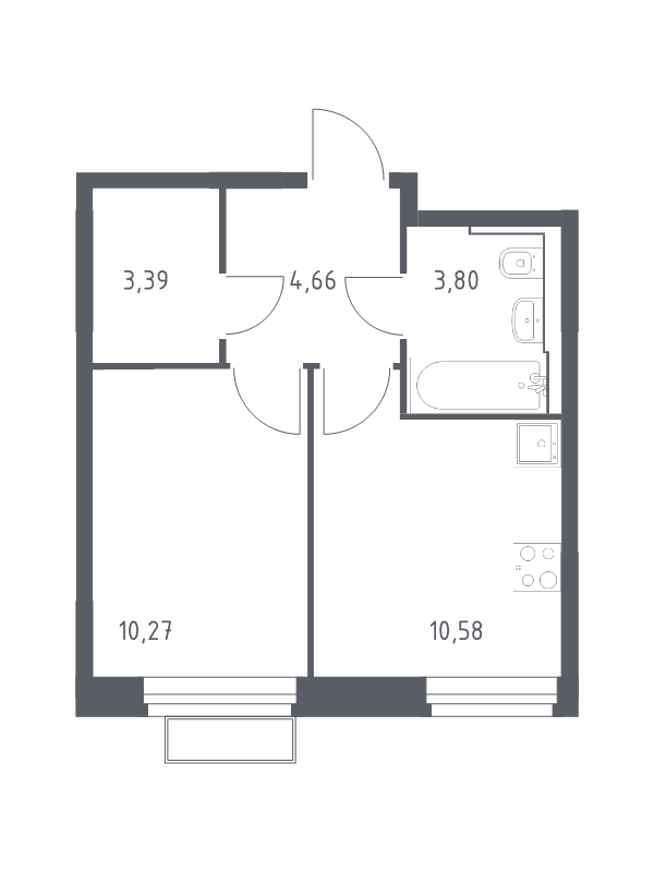 1 ккв 32,9 м²