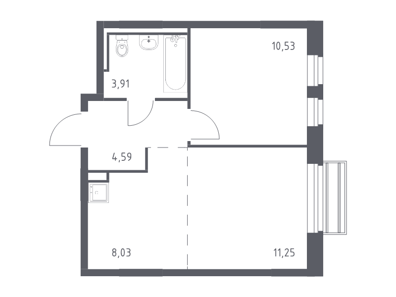 2 ккв (Евро) 37,8 м²