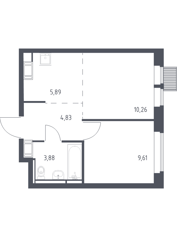 2 ккв (Евро) 34,5 м²
