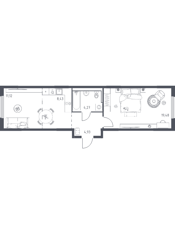 2 ккв (Евро) 48,2 м²