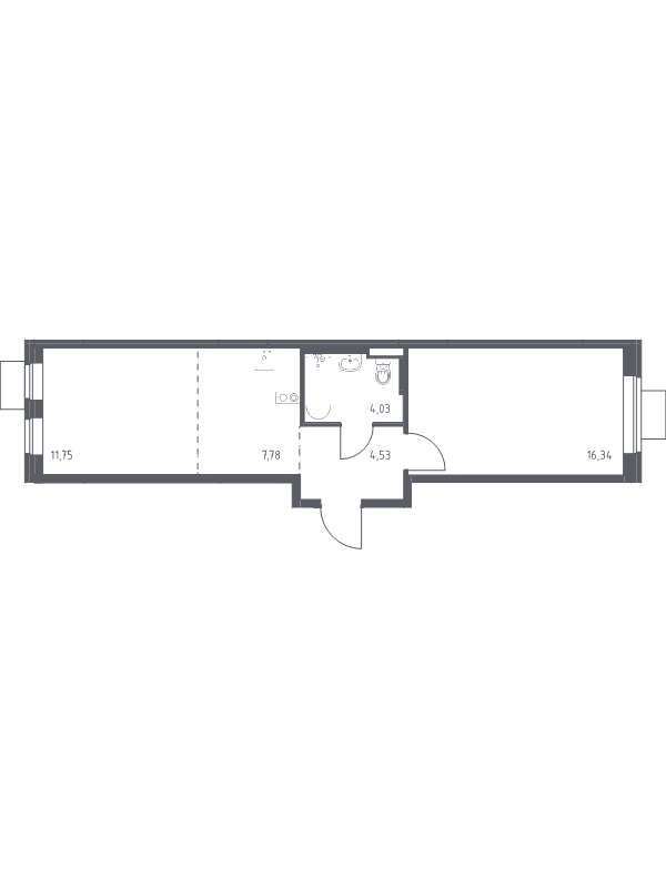 2 ккв (Евро) 44,4 м²