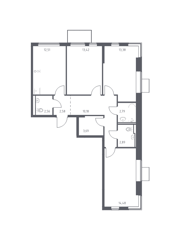 3 ккв 78,5 м²