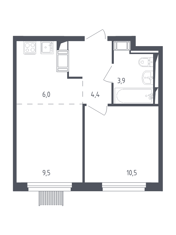 2 ккв (Евро) 33,8 м²