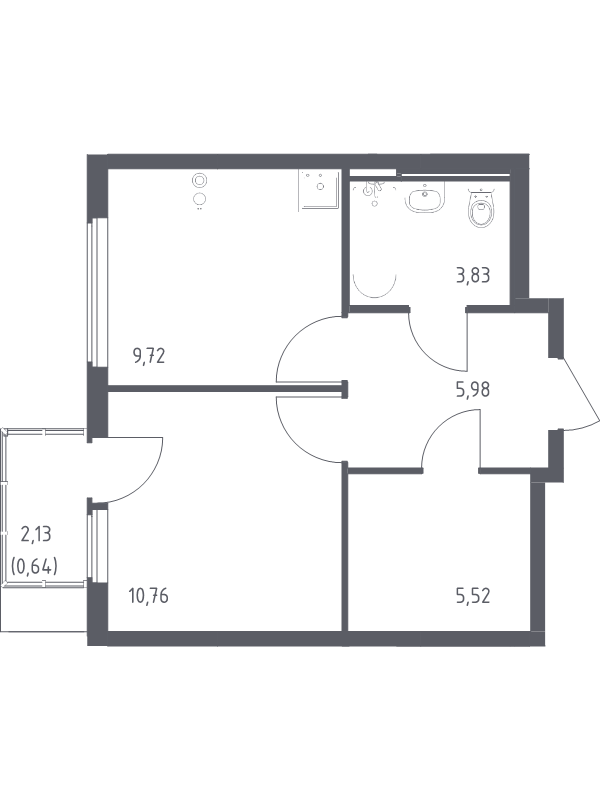 1 ккв 36,5 м²