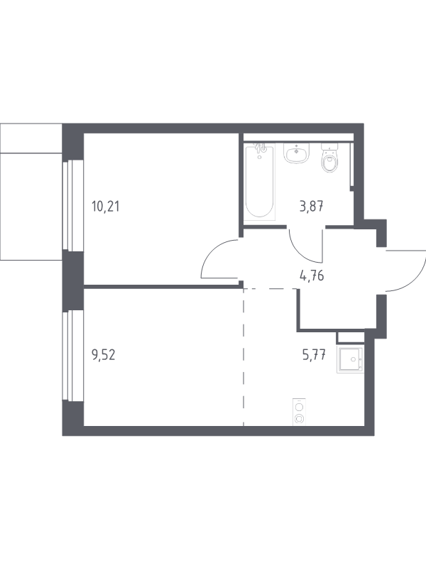 2 ккв (Евро) 34,1 м²