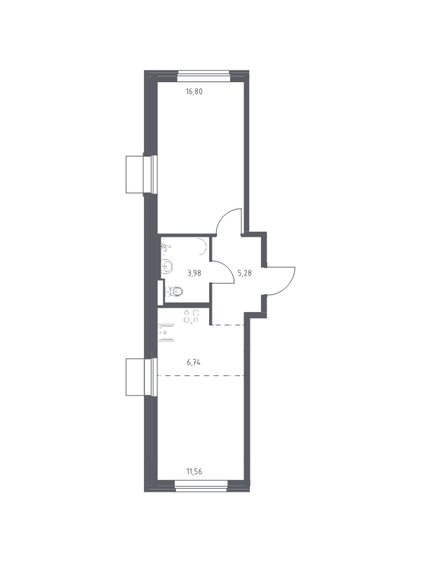 2 ккв (Евро) 44,4 м²
