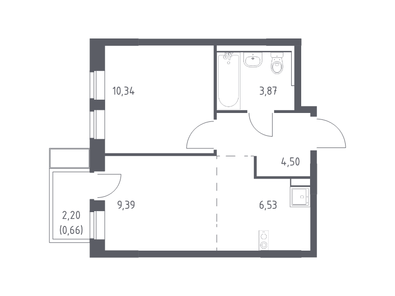 2 ккв (Евро) 36,8 м²