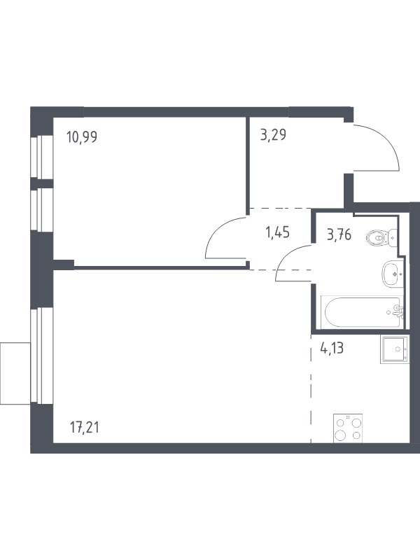 2 ккв (Евро) 40,8 м²