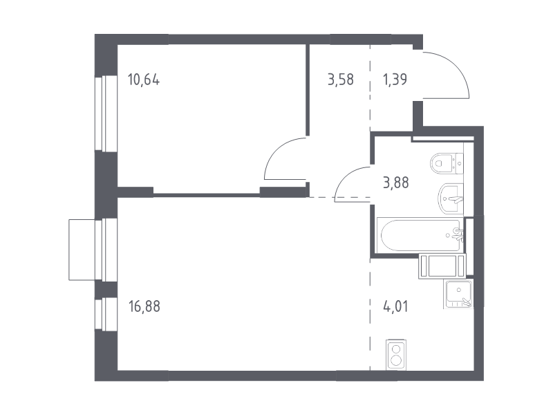 2 ккв (Евро) 40,4 м²