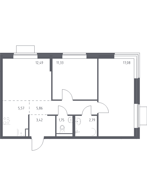 3 ккв (Евро) 60,3 м²