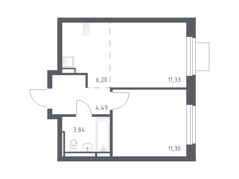 2 ккв (Евро) 36,8 м²