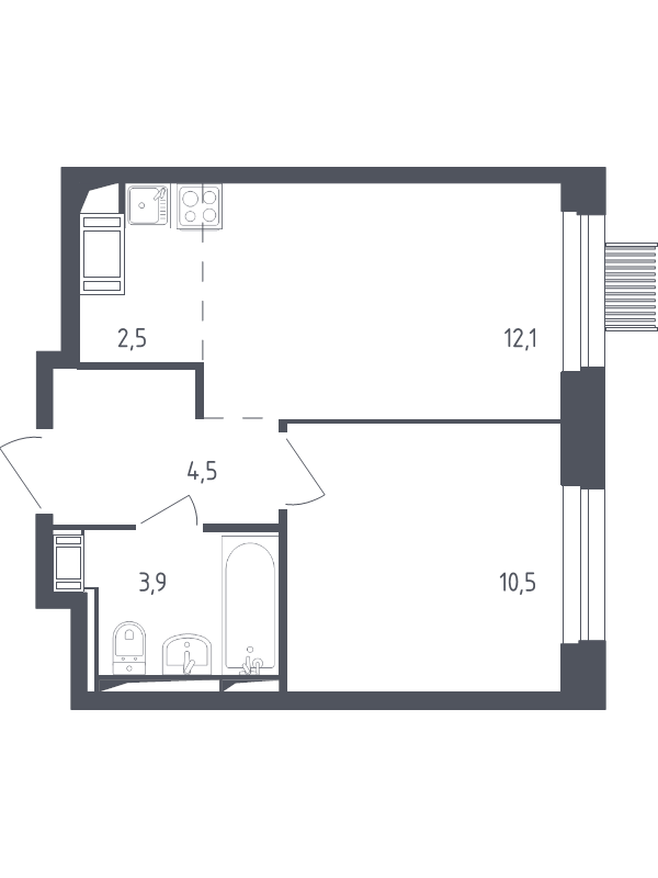 1 ккв 33 м²