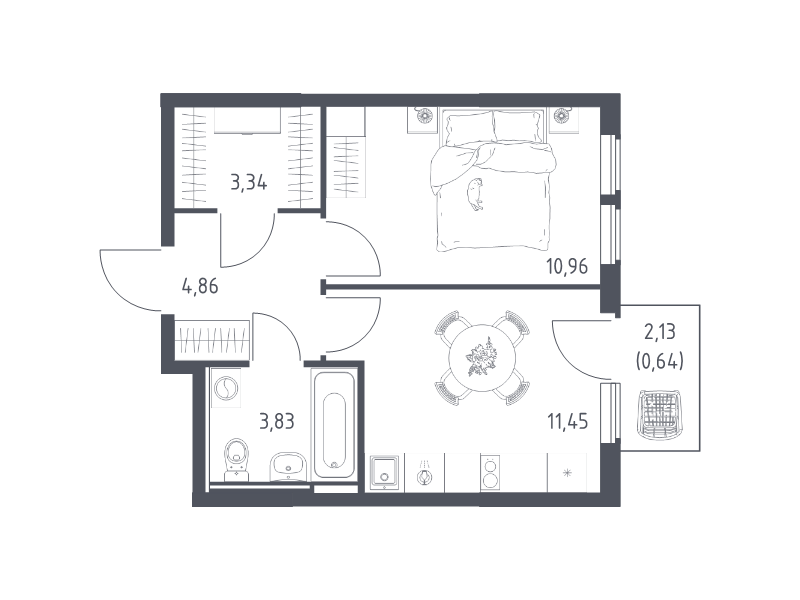 1 ккв 35,1 м²