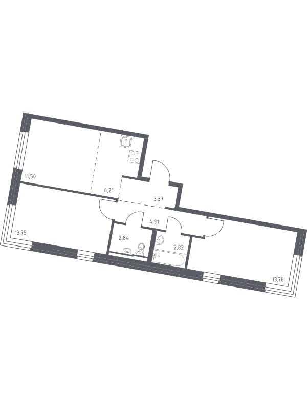 3 ккв (Евро) 59,2 м²