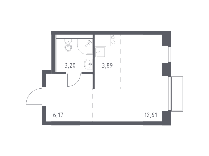 Студия 25,9 м²