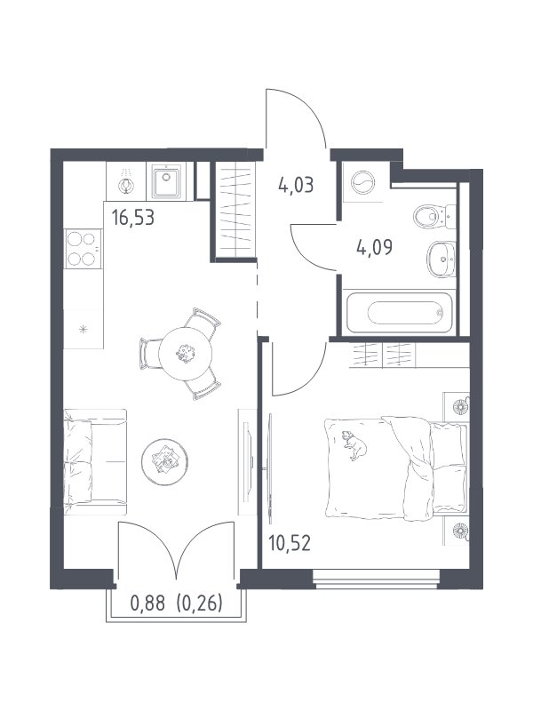 2 ккв (Евро) 35,4 м²