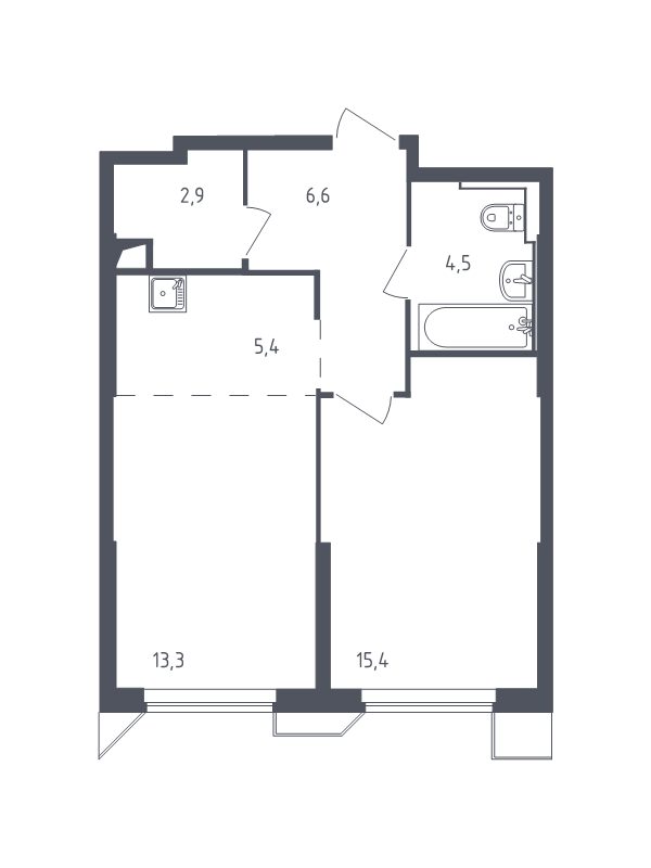 2 ккв (Евро) 47,9 м²