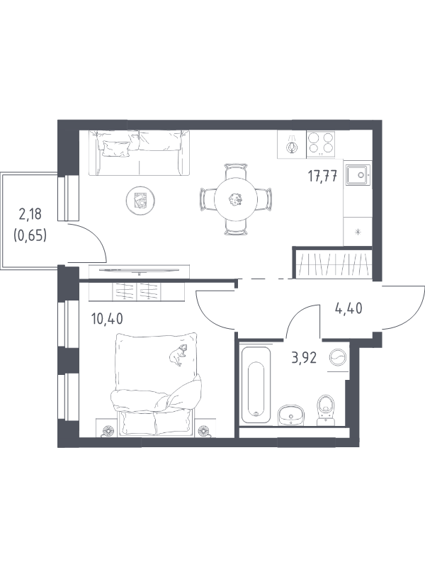2 ккв (Евро) 37,1 м²