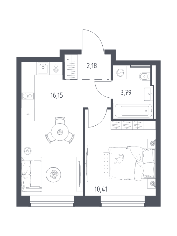 2 ккв (Евро) 32,5 м²