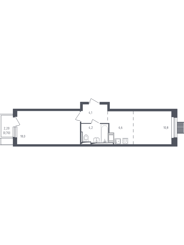 2 ккв (Евро) 43,7 м²