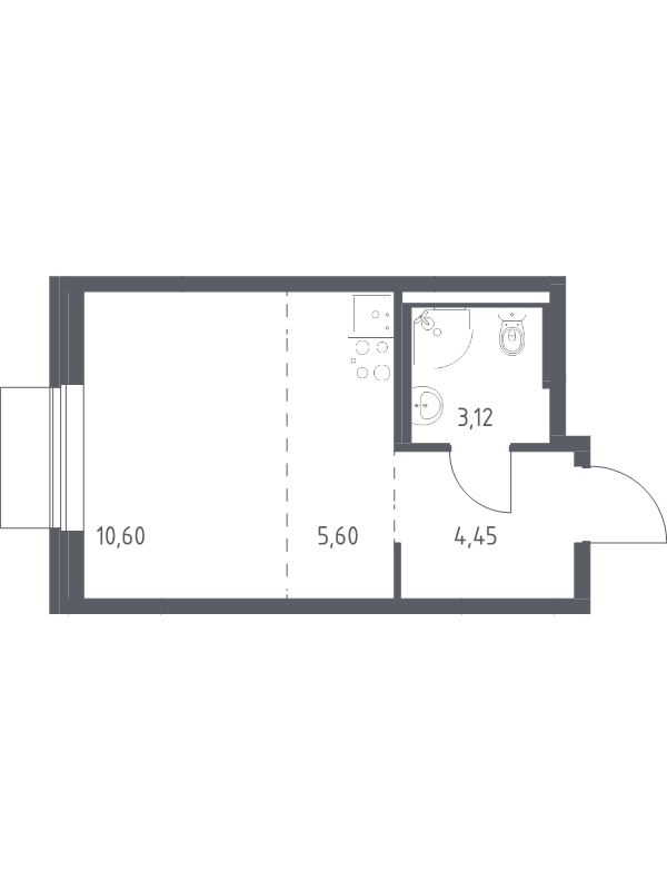 Студия 23,8 м²