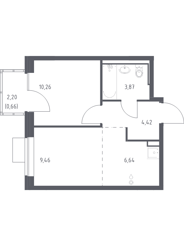 2 ккв (Евро) 35,3 м²