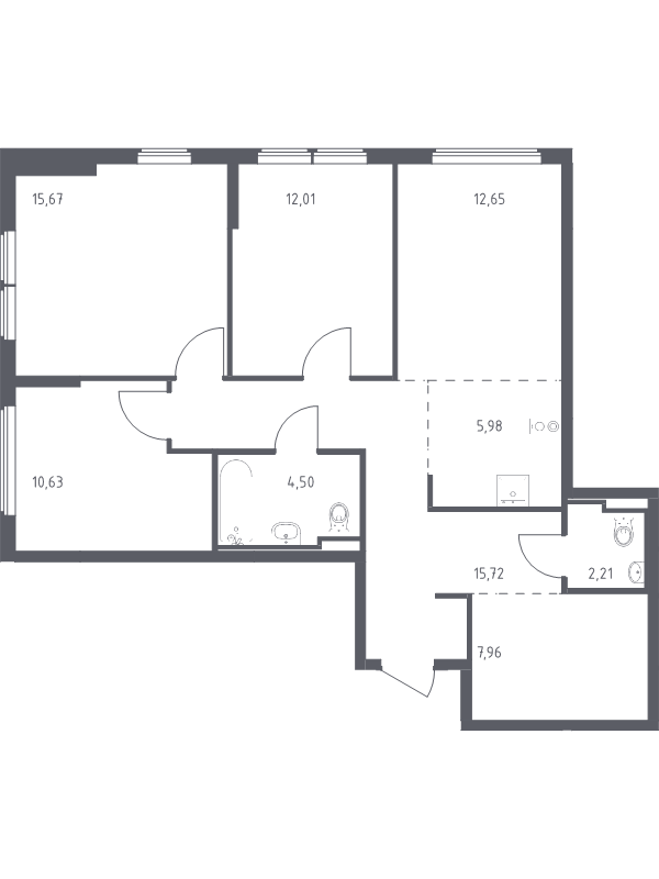 4 ккв (Евро) 87,3 м²