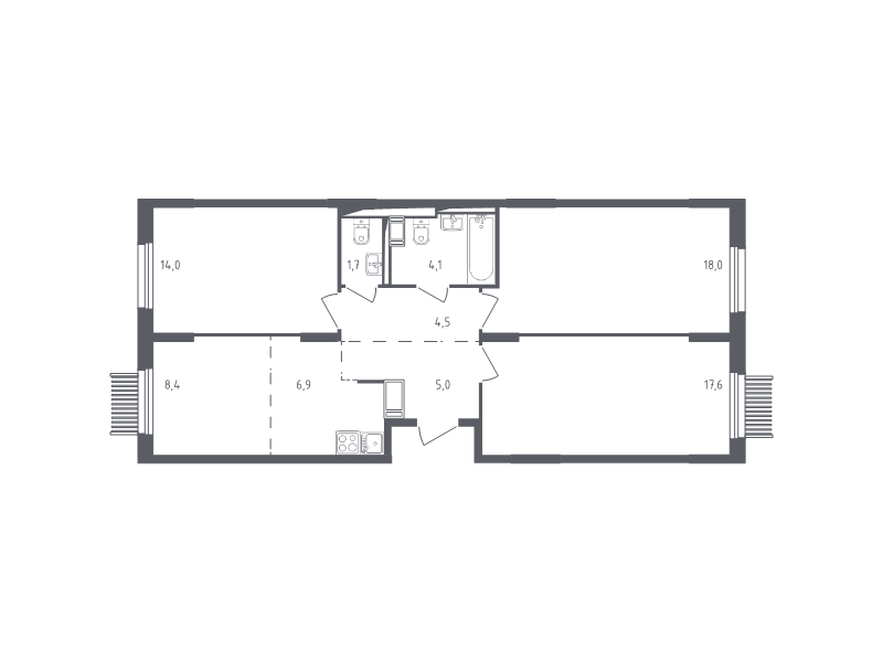 4 ккв (Евро) 78,7 м²