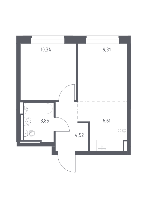 2 ккв (Евро) 34,6 м²