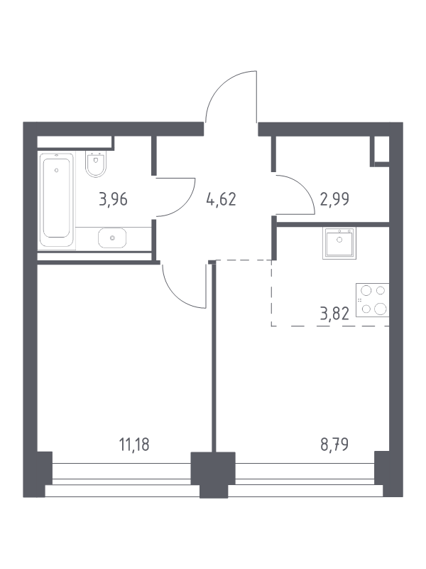 1 ккв 35,4 м²