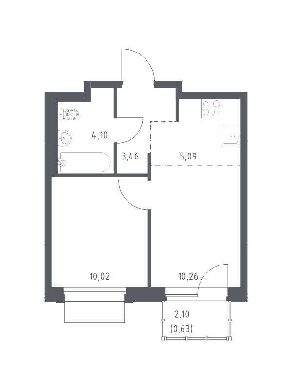 2 ккв (Евро) 33,6 м²