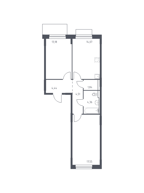 2 ккв 60 м²