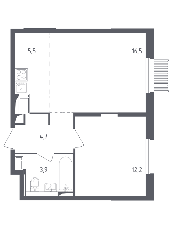 2 ккв (Евро) 42,3 м²