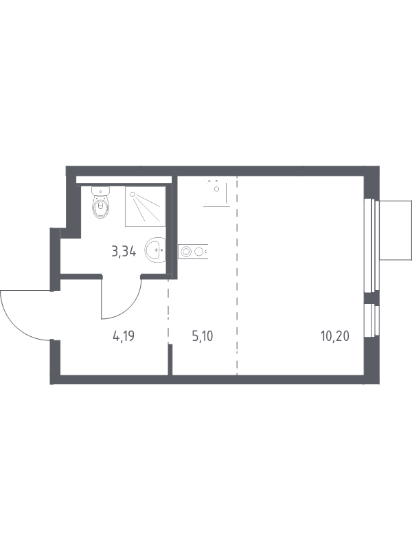 Студия 22,8 м²