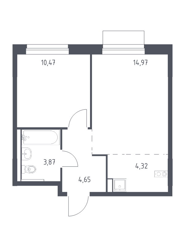 2 ккв (Евро) 38,3 м²