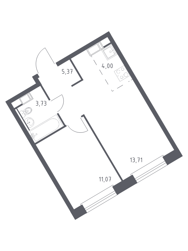 2 ккв (Евро) 37,9 м²