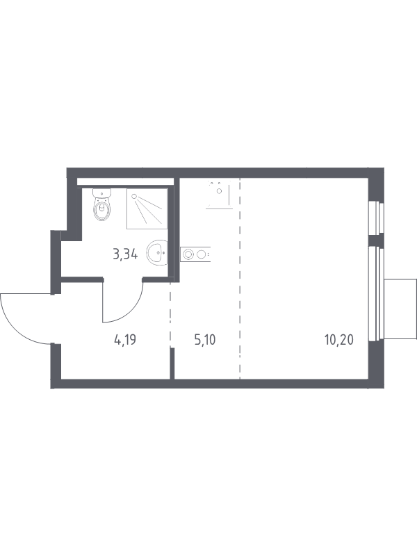 Студия 22,8 м²