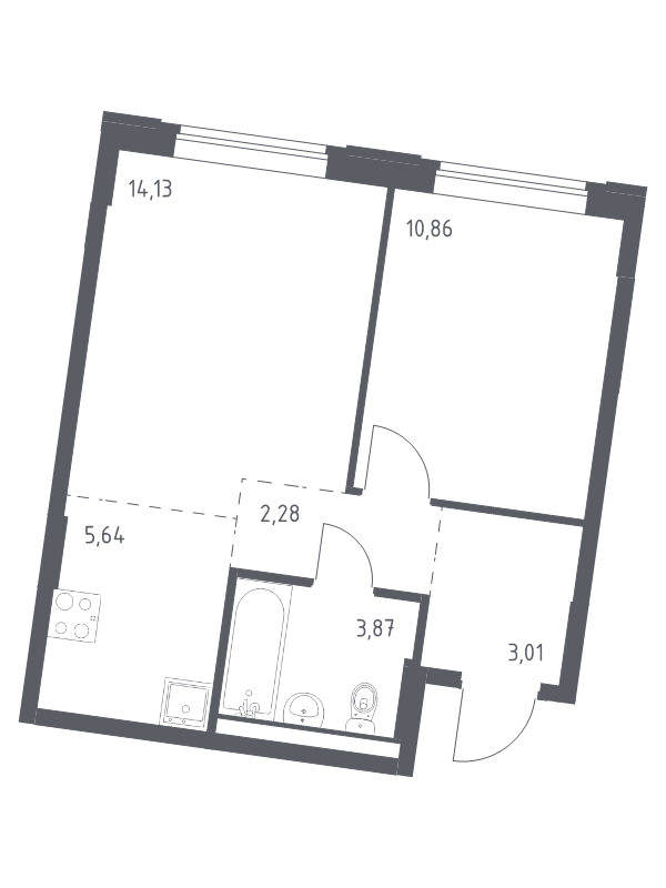 2 ккв (Евро) 39,8 м²