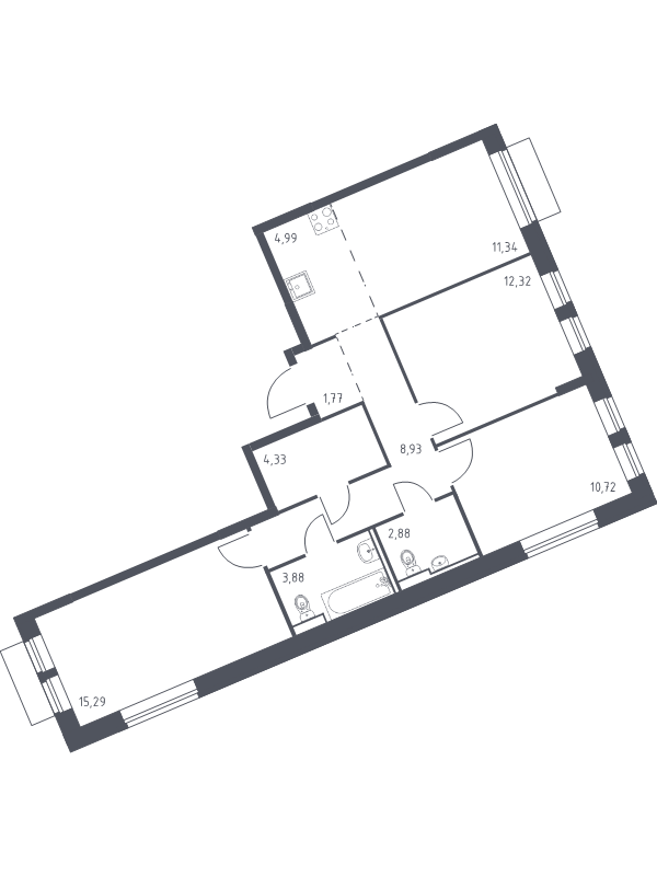 4 ккв (Евро) 76,5 м²