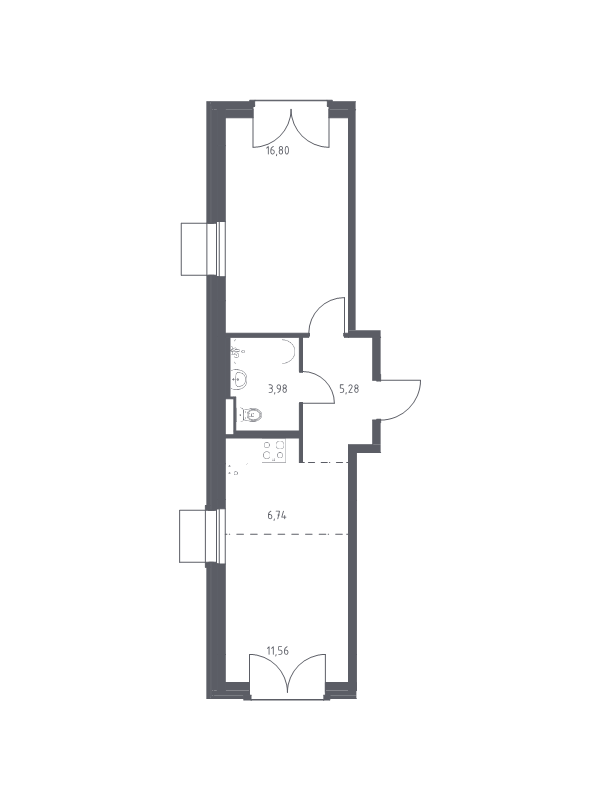 2 ккв (Евро) 44,4 м²