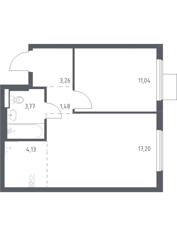2 ккв (Евро) 40,9 м²