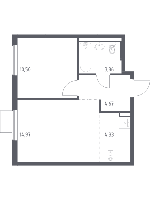 2 ккв (Евро) 38,3 м²