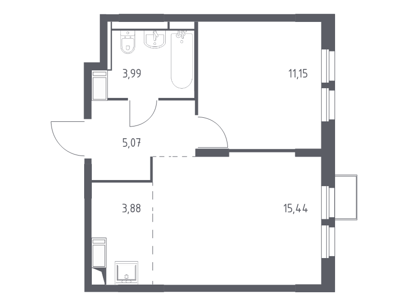 2 ккв (Евро) 39,5 м²