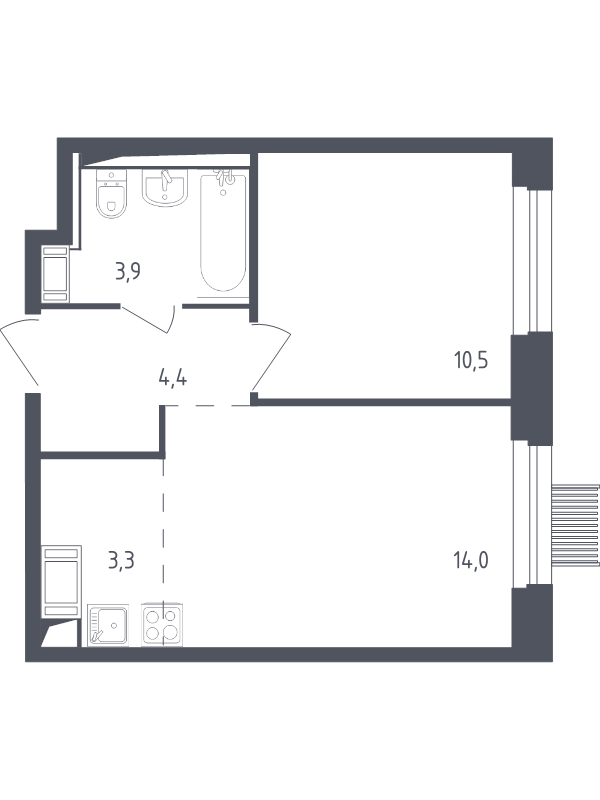 2 ккв (Евро) 35,4 м²