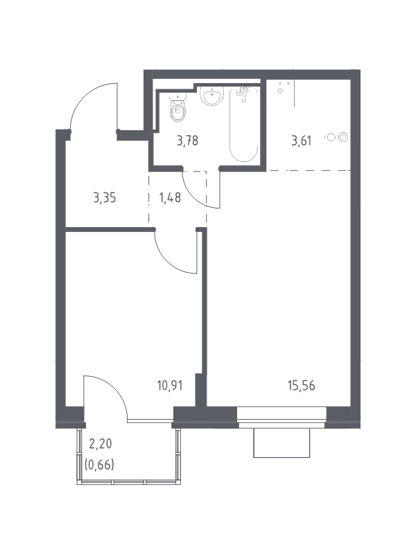 2 ккв (Евро) 39,4 м²