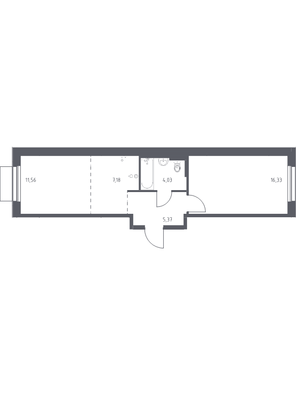 2 ккв (Евро) 44,5 м²