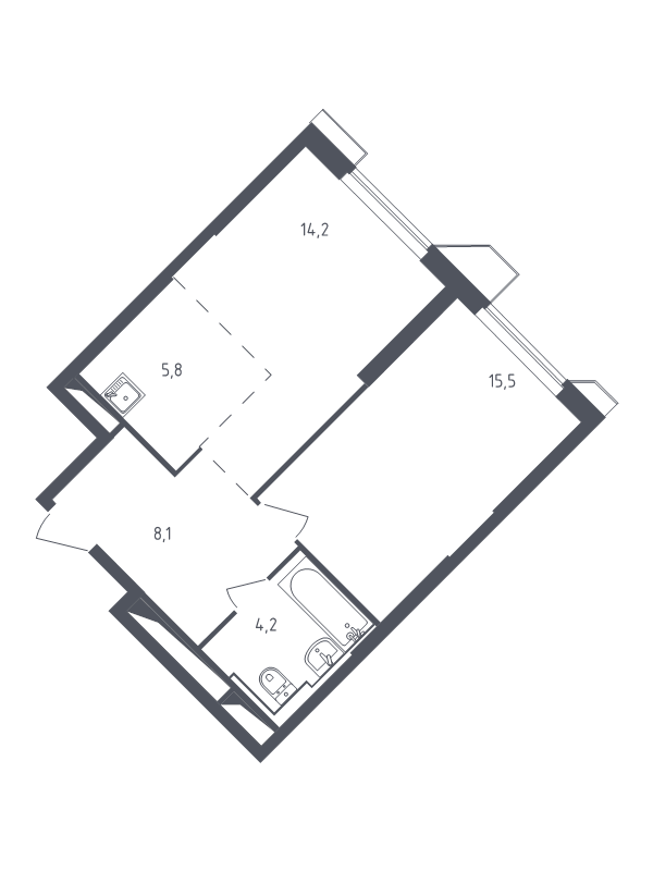 2 ккв (Евро) 48,3 м²