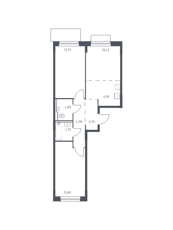 3 ккв (Евро) 58,9 м²