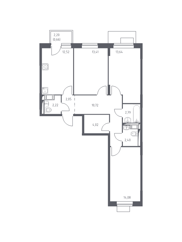 3 ккв 78,5 м²