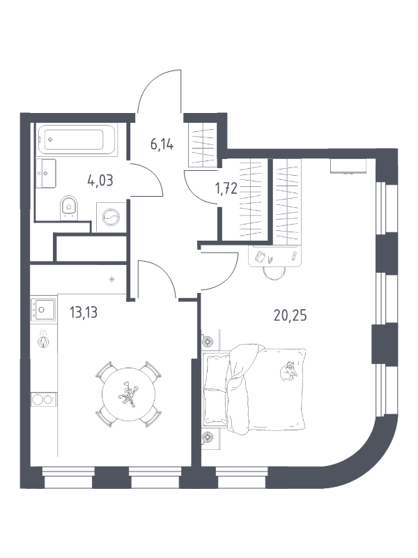 1 ккв 45,3 м²
